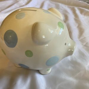 Boys Blue and Green polka dot piggy bank